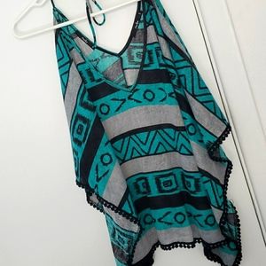 Papaya flowy tribal top